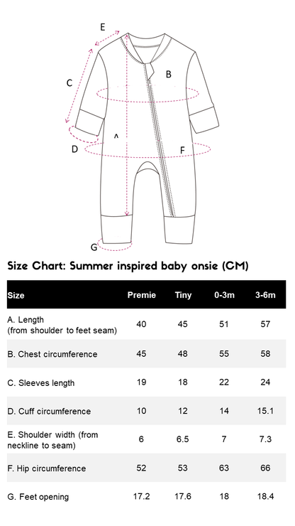 Summer-inspired baby oversized onsie set