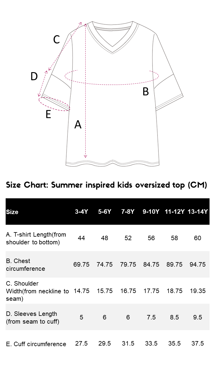 Summer-inspired kids oversized sweatsuit