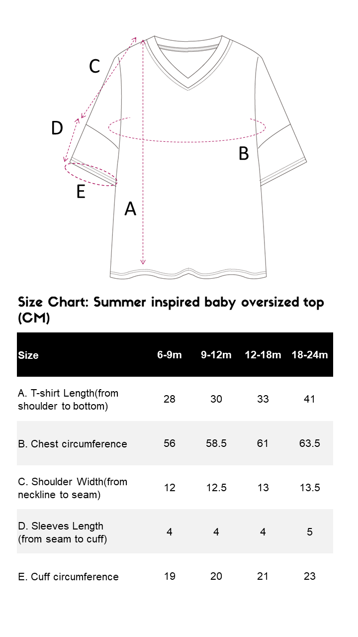 Summer-inspired baby oversized sweatsuit set