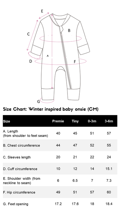 Winter-inspired baby oversized onsie set