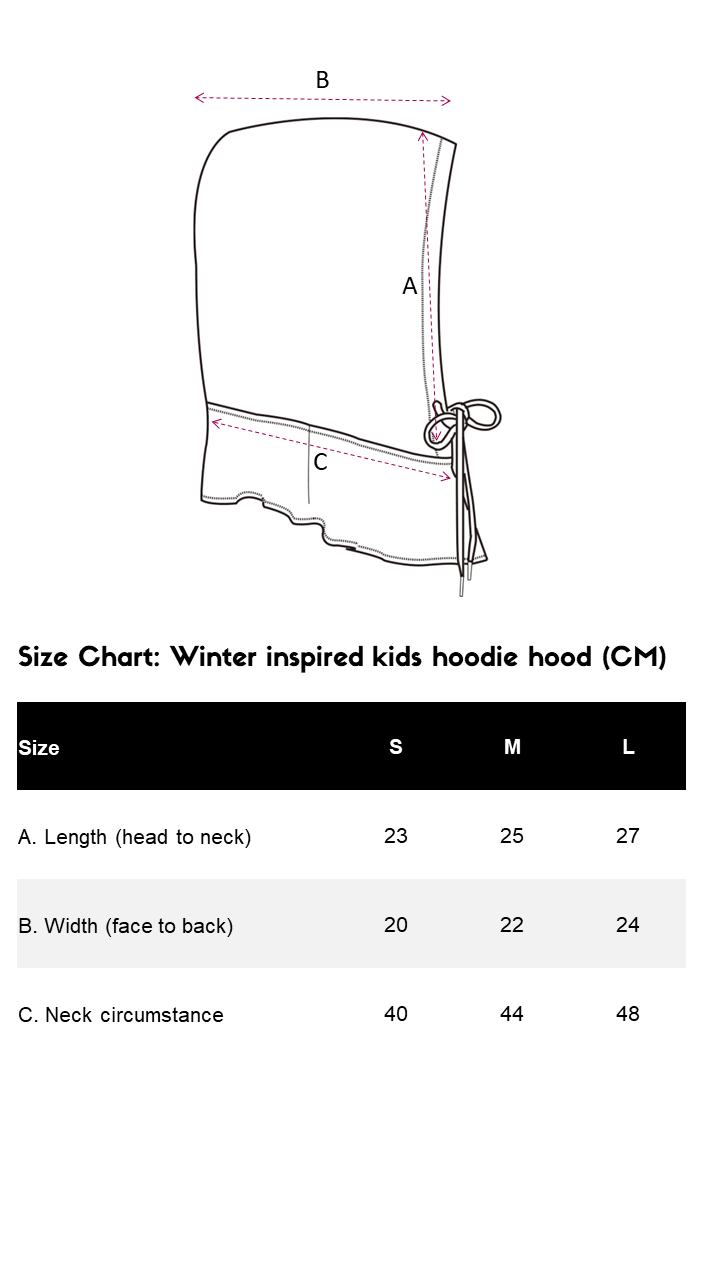 Winter-inspired kids hoodie hood