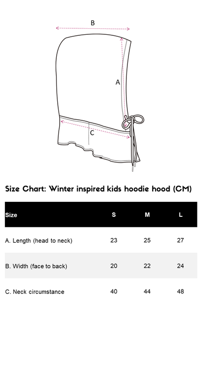 Winter-inspired kids hoodie hood