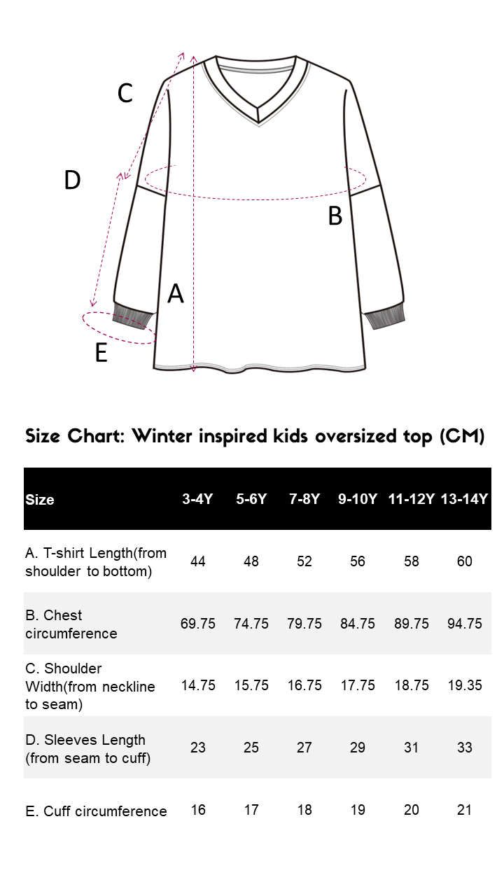 Winter-inspired kids oversized sweatsuit